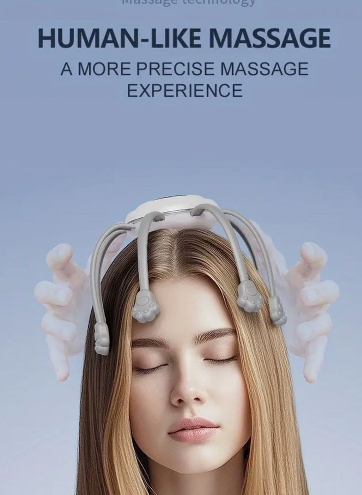 Hair Scalp 8 Vibrating Contacts Massager