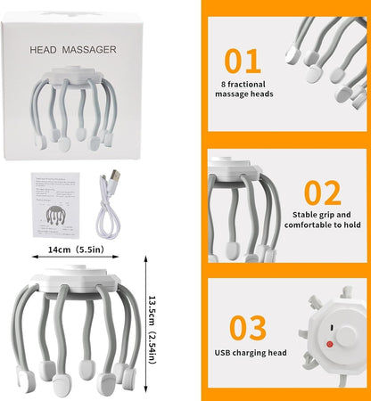 Hair Scalp 8 Vibrating Contacts Massager