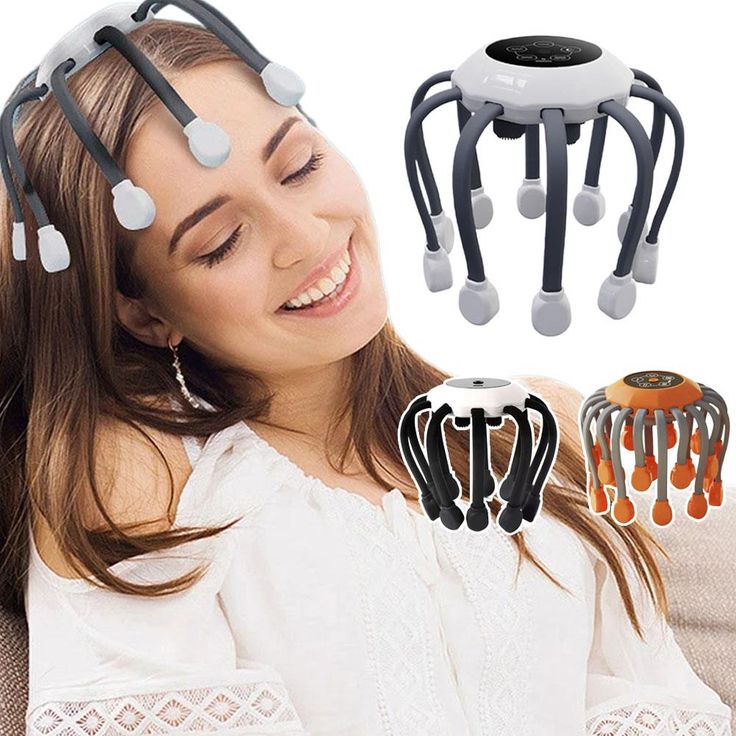 Hair Scalp 8 Vibrating Contacts Massager